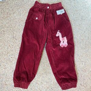Vintage 90s Huntington Ridge Haiou Toddler Corduroy Bubble Pants M/2T Burgundy